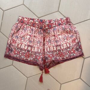 Joie High Waist Red and White Patterned Shorts
